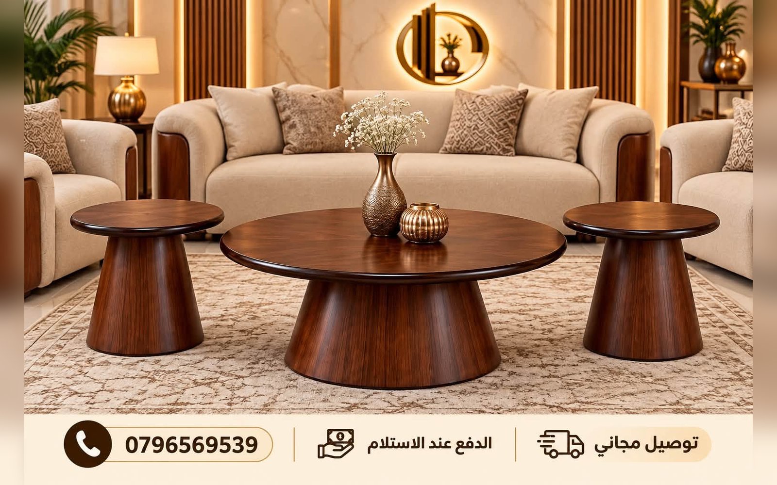 طقم الطاولات الخشبية بتصميمه العصري المميز