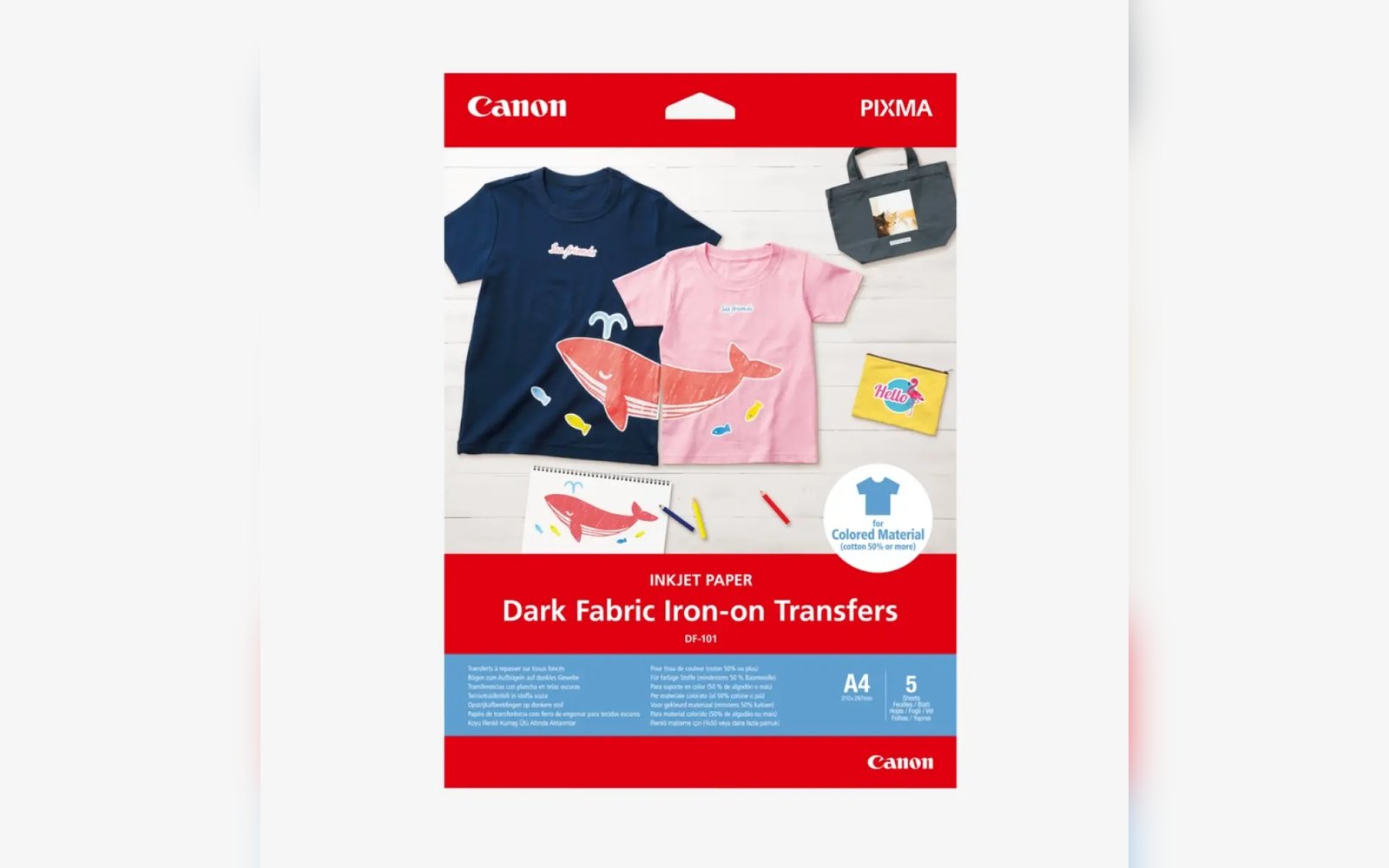 Canon dark fabric iron on transfers