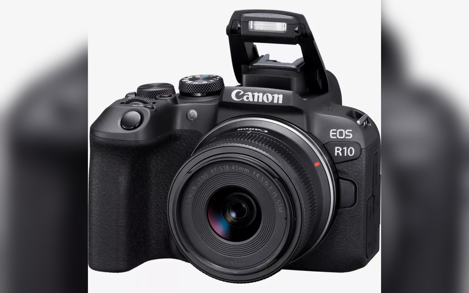 Canon EOS R10 with RF-S 18-45mm IS STM lens (5331C010AA), a powerful mirrorless camera featuring fast autofocus, high-resolution image quality, 4K video recording, and a versatile zoom lens ideal for photography and content creation