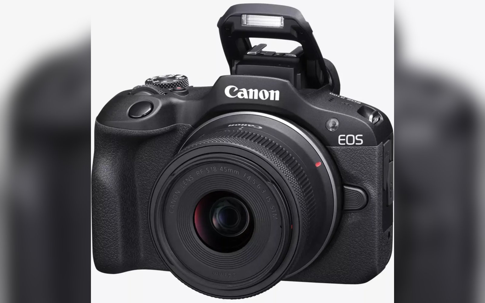 Canon EOS R100 with RF-S 18-45mm lens (6052C013AA), a compact mirrorless camera offering high-quality photos and videos, easy handling, fast autofocus, and versatile zoom lens for everyday shooting and content creation