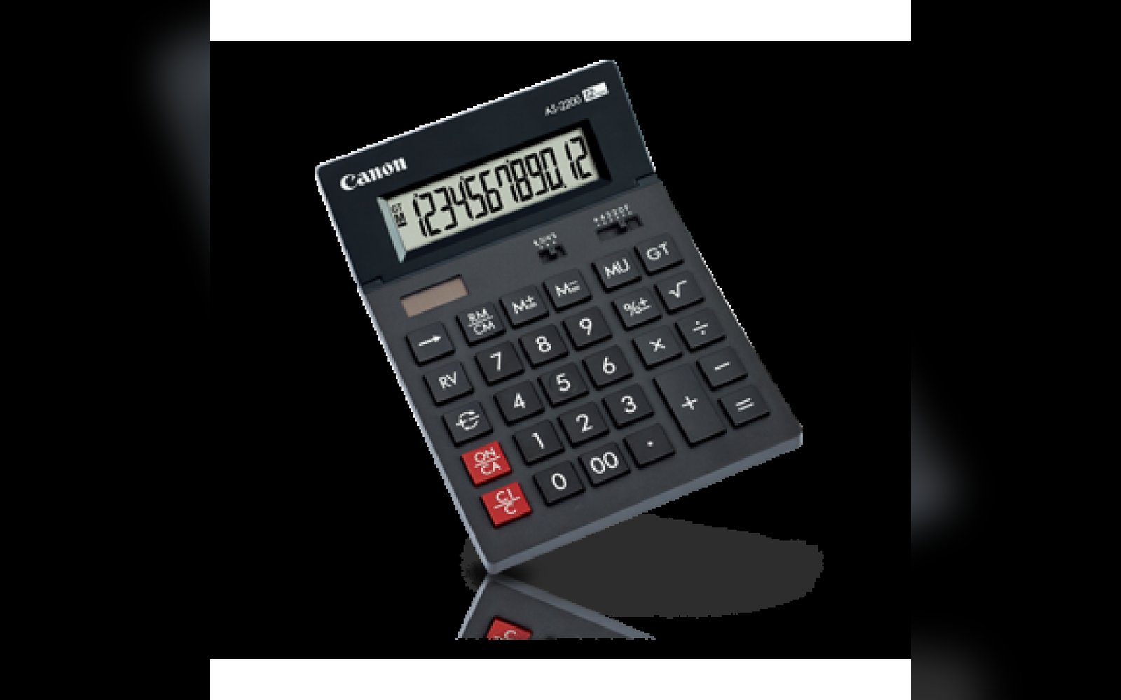 Canon AS-2200 HB EMEA Desktop Calculator, 12-Digit, Eco-Friendly, Solar & Battery Power, Large Tiltable LCD, GT, Mark-Up/Down Functions