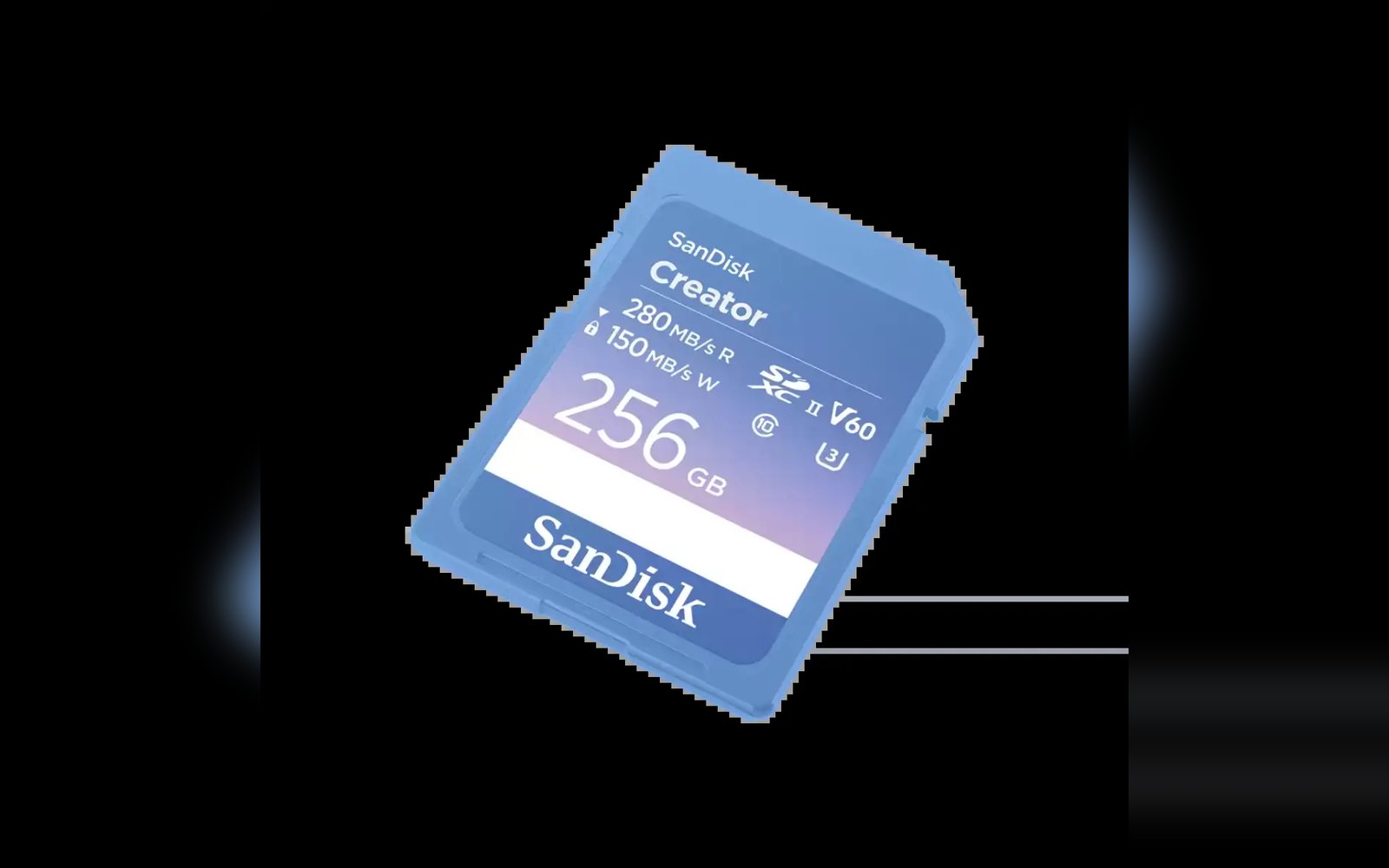 SanDisk 256GB Creator SD UHS-II Card, Read speeds up to 280MB/s, for DSLR and Mirrorless Cameras, 4K UHD, 6K Video, V60, 1 Month of Adobe Creative Cloud Included - SDSDXEP-256G-GNCIS