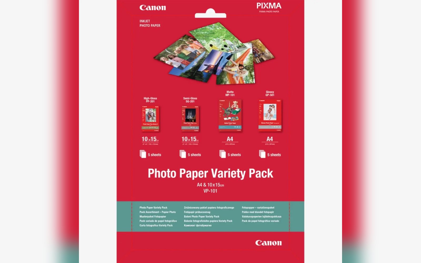 photo paper varaiety pack, size: 10x15 & A4