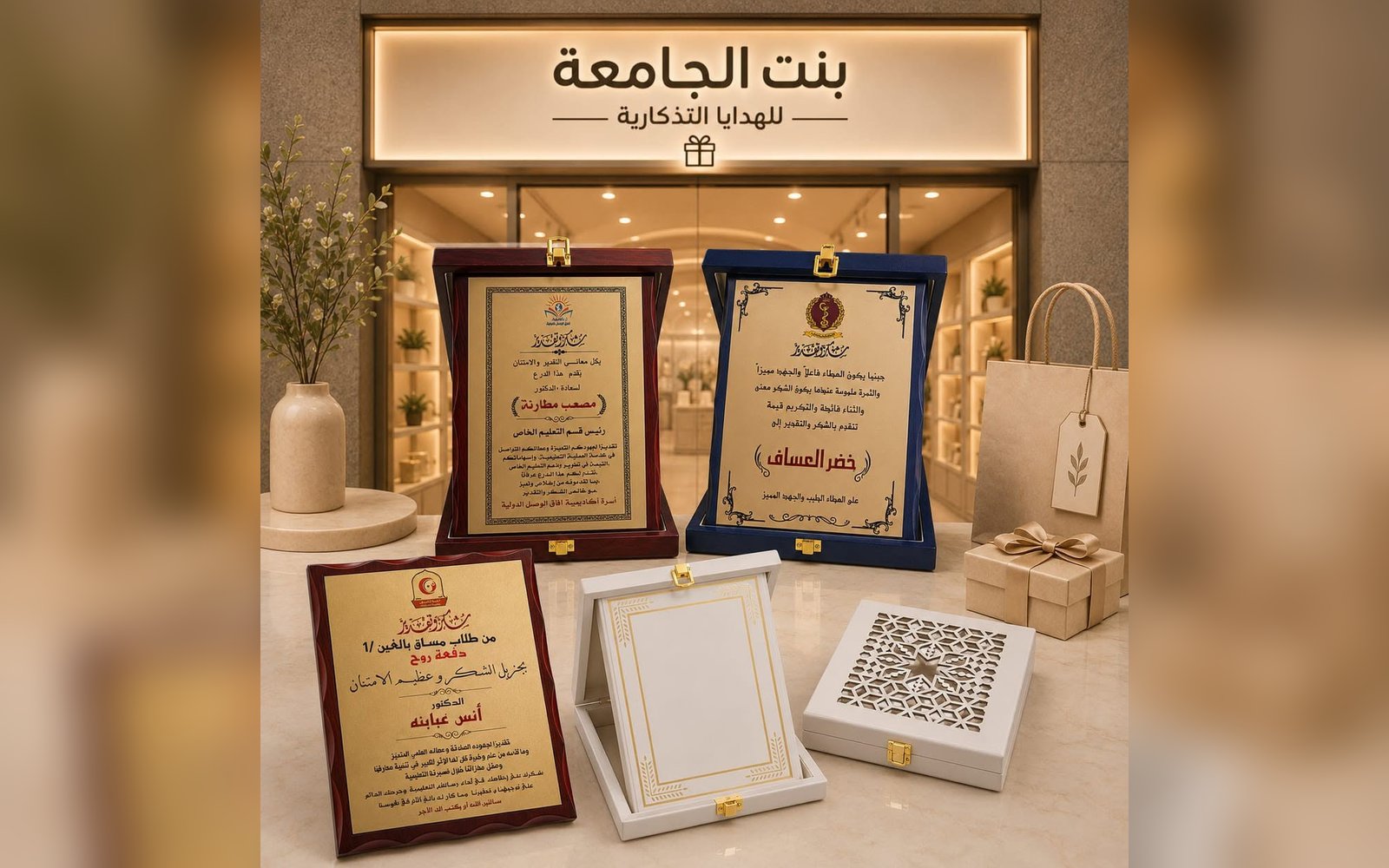 الدروع الخشبية بطباعة احترافية