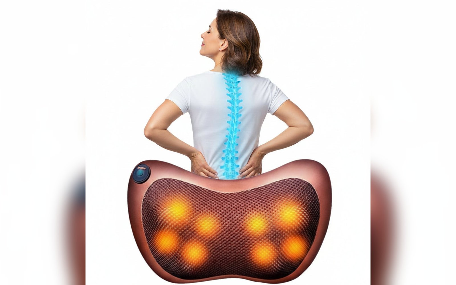 Massage Pillow for Shoulders, Back, Legs & Feet - مدلك الظهر والرقبة الكهربائي