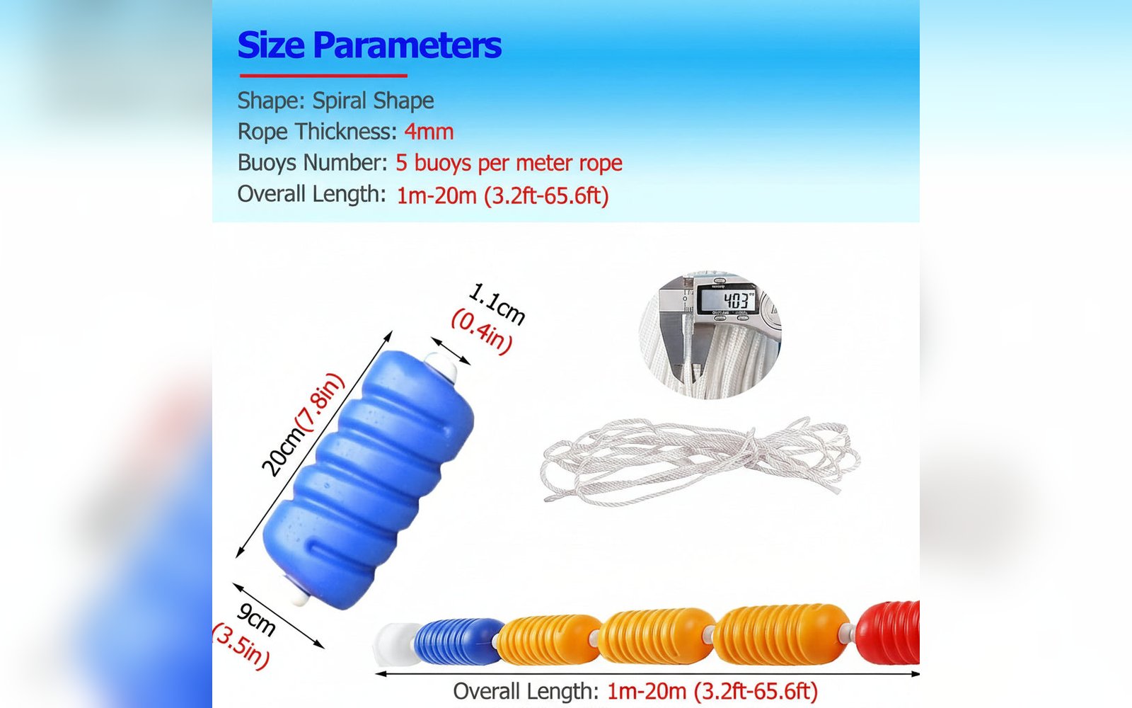 حبل فاصل مسبح - Swimming Pool Safety rope 50m