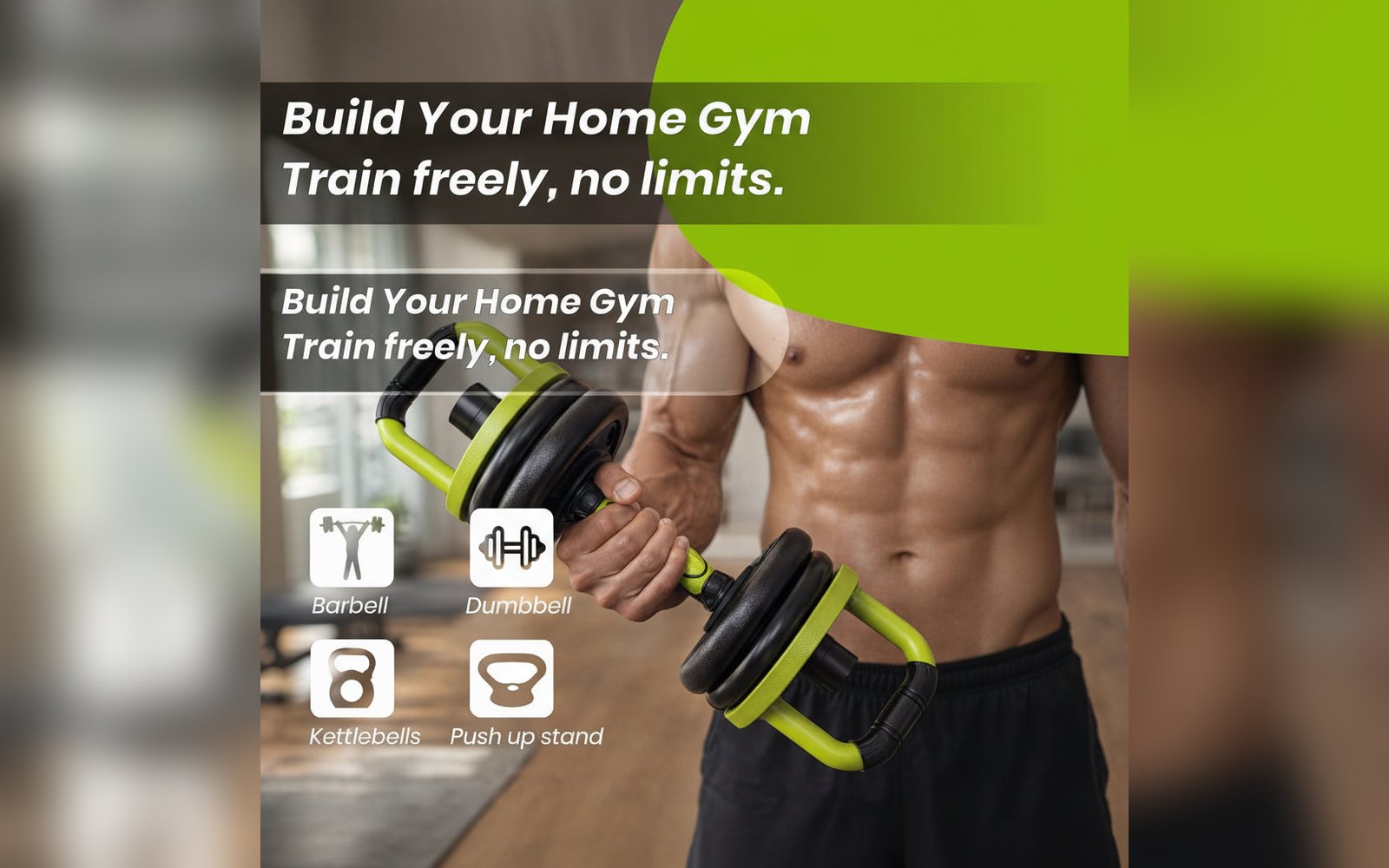 adjustable dumbbell and barbell set / طقم بار وكتيلبيل
