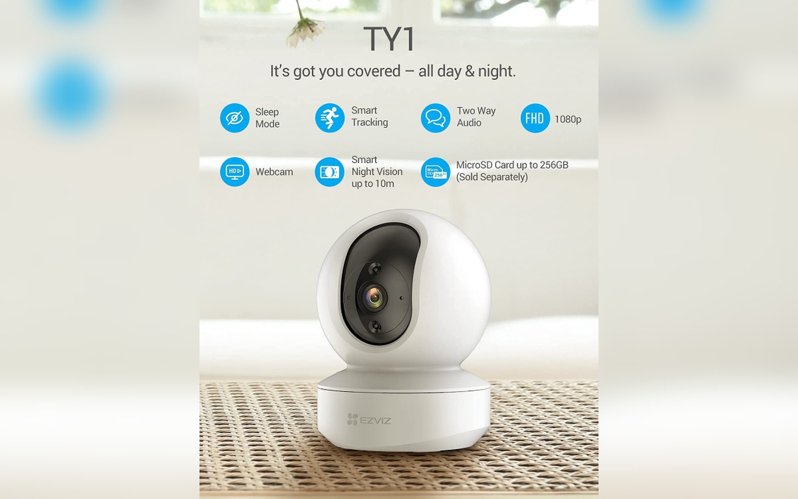 كاميرا مراقبة واي فاي داخلي TY1 pro  2MP تحكم دوران 360 درجة EZVIZ