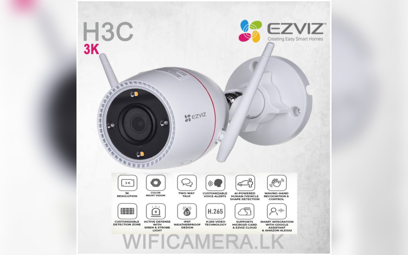 كاميرا مراقبة واي فاي خارجي مطري 3MP H3c EZVIZ