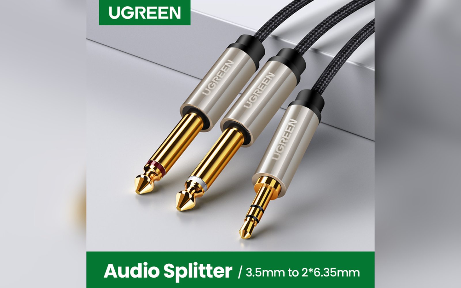 وصلة  UGREEN 3.5mm TRS TO Dual 6.35mm 2M