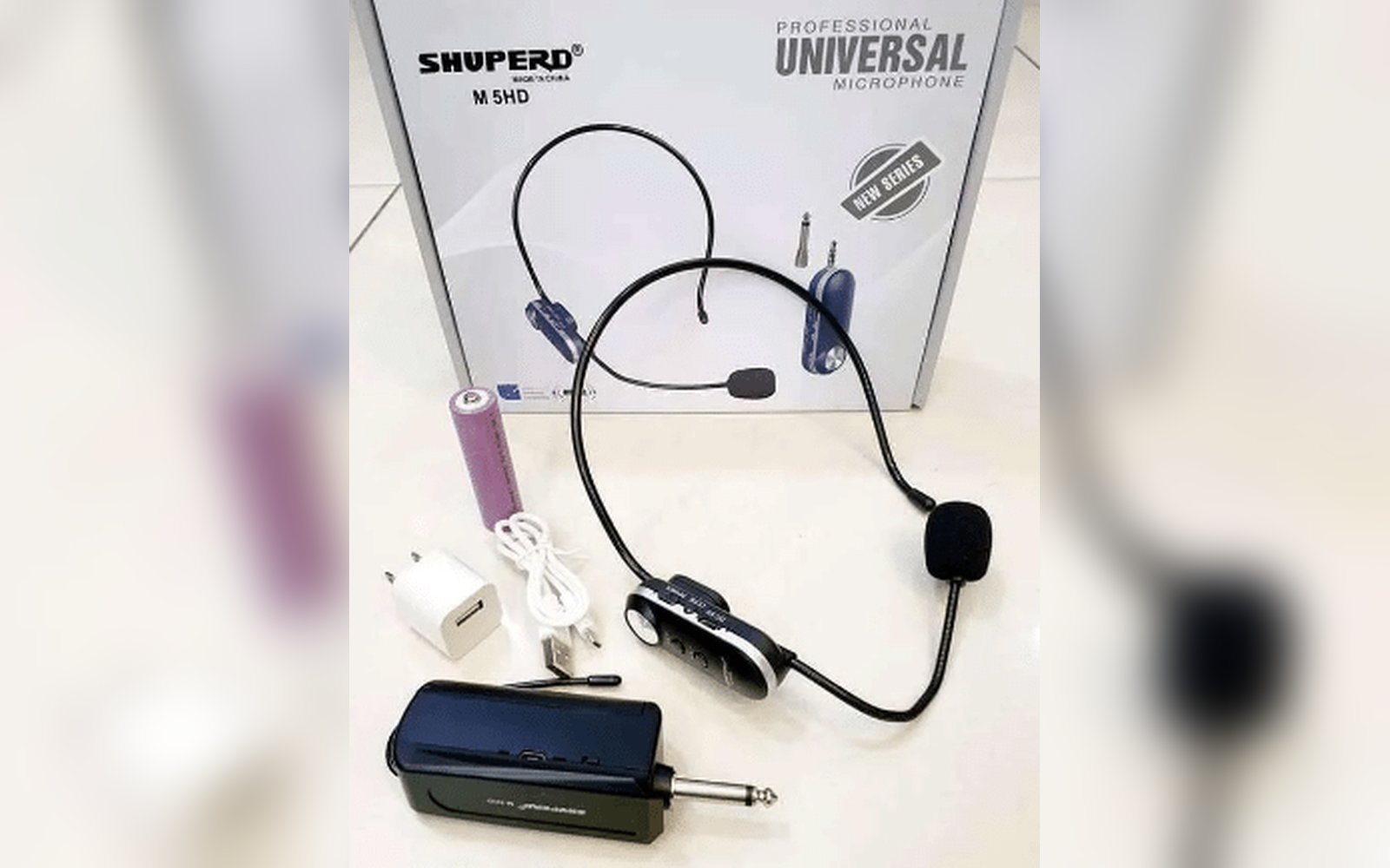 مايكروفون طوق لاسلكي نوع shuperd  يعمل بالشحن بدون بطاريات