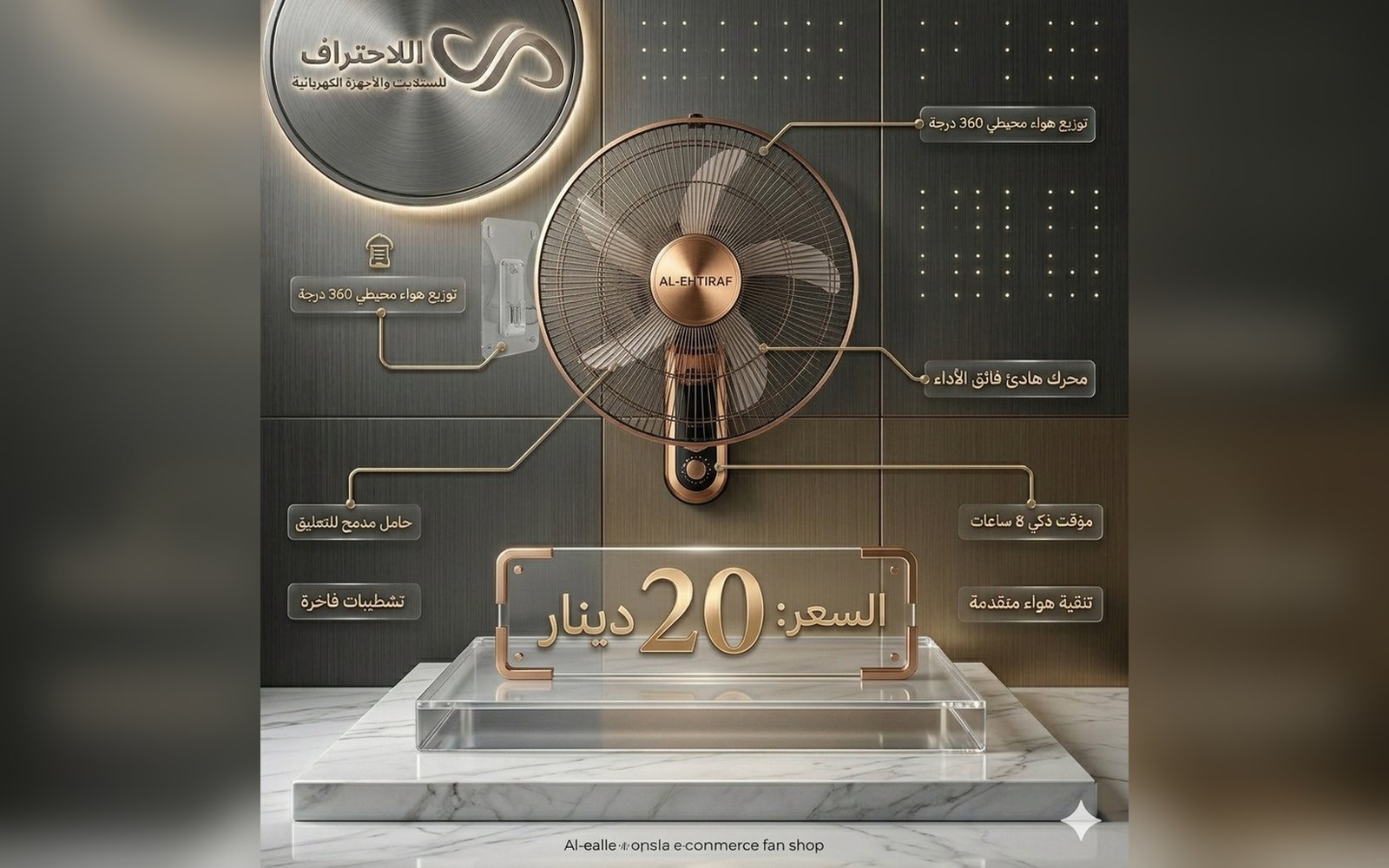 مروحة GENERAL VIEW الجدارية 18 إنش — موديل 2026