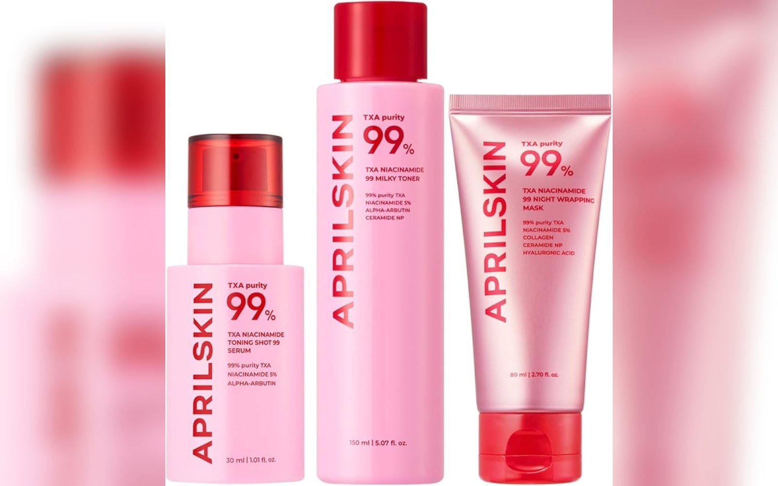 TXA Pink Glow Skincare Set( MASK, TONER, SERUM