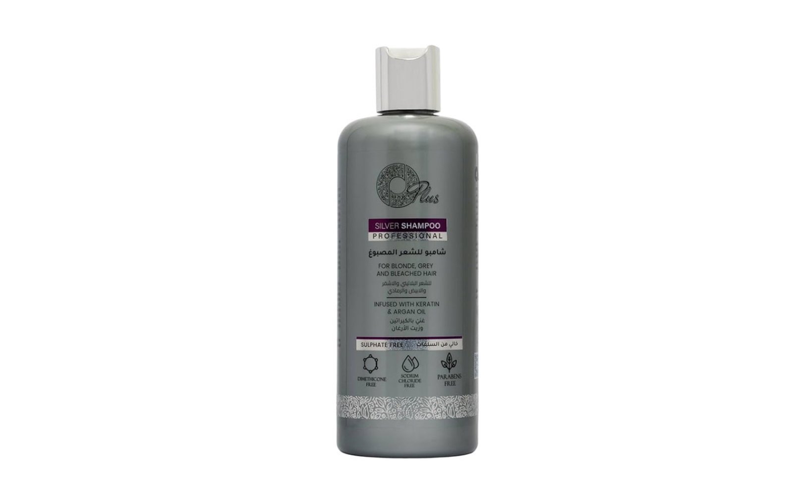 O-PLUS Silver shampo with argan Oil ,Sulfate free 500 ML