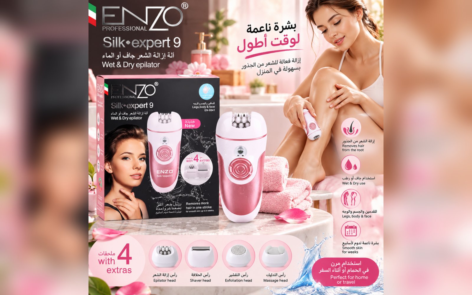 ماكينة إزالة الشعر النسائية جاف \رطب من اينزو