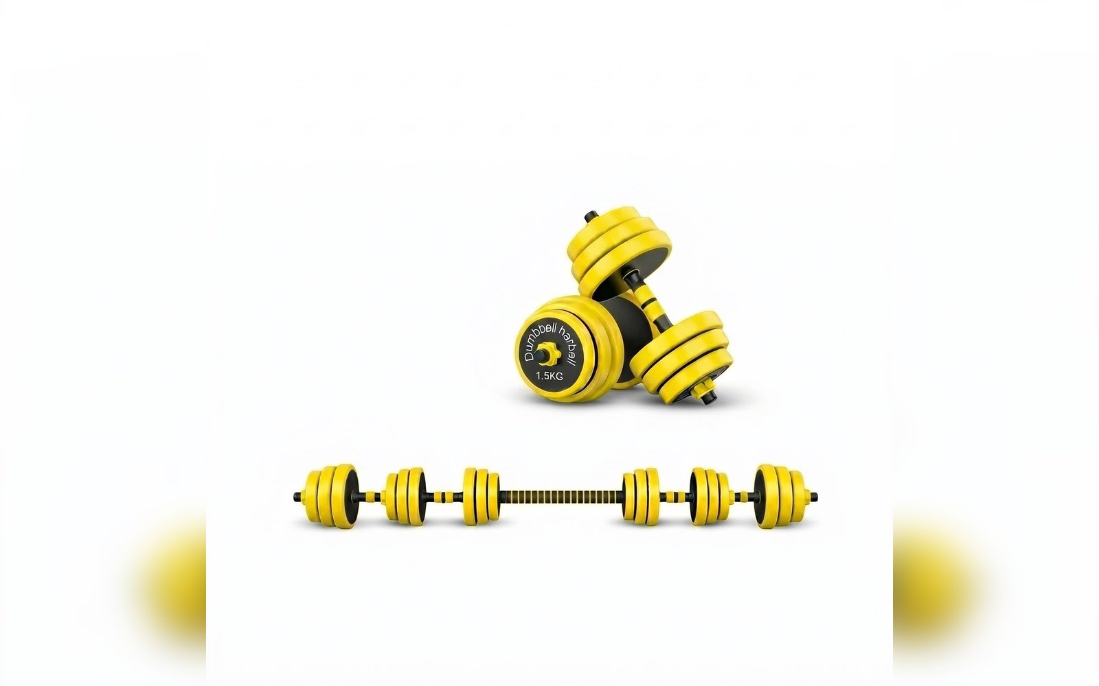 طقم أوزان حديد مكسو بالمطاط المتكامل - 20KG