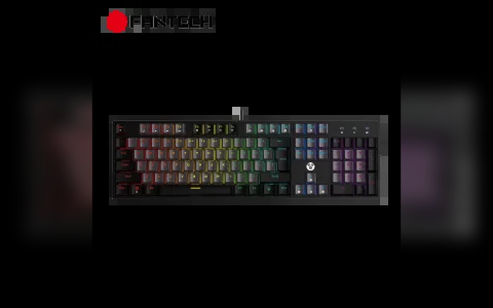 لوحة مفاتيح ميكانيكية للألعاب من فان تيك، طراز ATOM104 MK886V2 - إصدار سومي، بمفاتيح رمادية وزرقاء