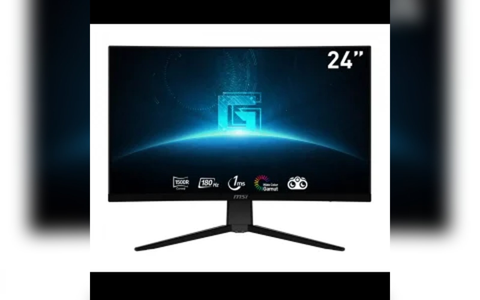 شاشة ألعاب MSI G2422C مقاس 24 بوصة، VA، دقة 1920 × 1080 (FHD)، انحناء 1500R، معدل تحديث 180 هرتز، تقنية FreeSync، تصميم فاخر بدون إطار، رؤية ليلية