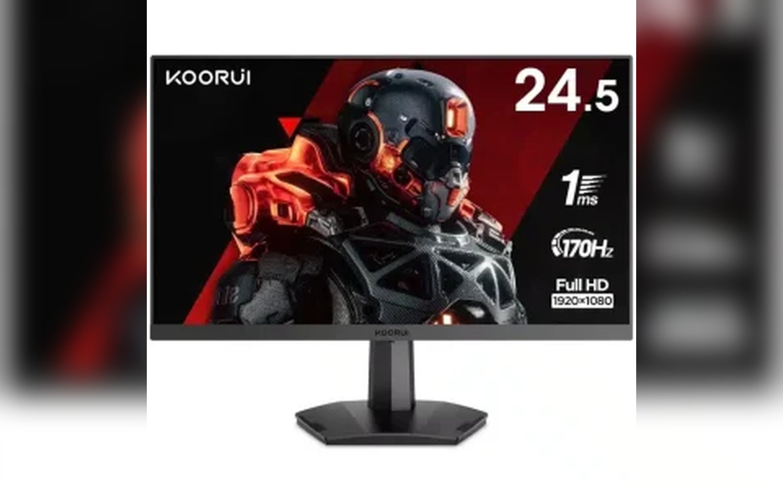 شاشة ألعاب KOORUI 25E3A مقاس 24.5 بوصة بتقنية VA ومعدل تحديث 170 هرتز وزمن استجابة 1 مللي ثانية ودقة عرض كاملة الوضوح