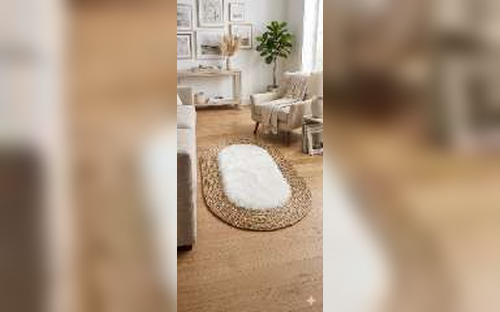دهاسة قش مع فرو ديكور دعاسة قش مع فرو ديكور