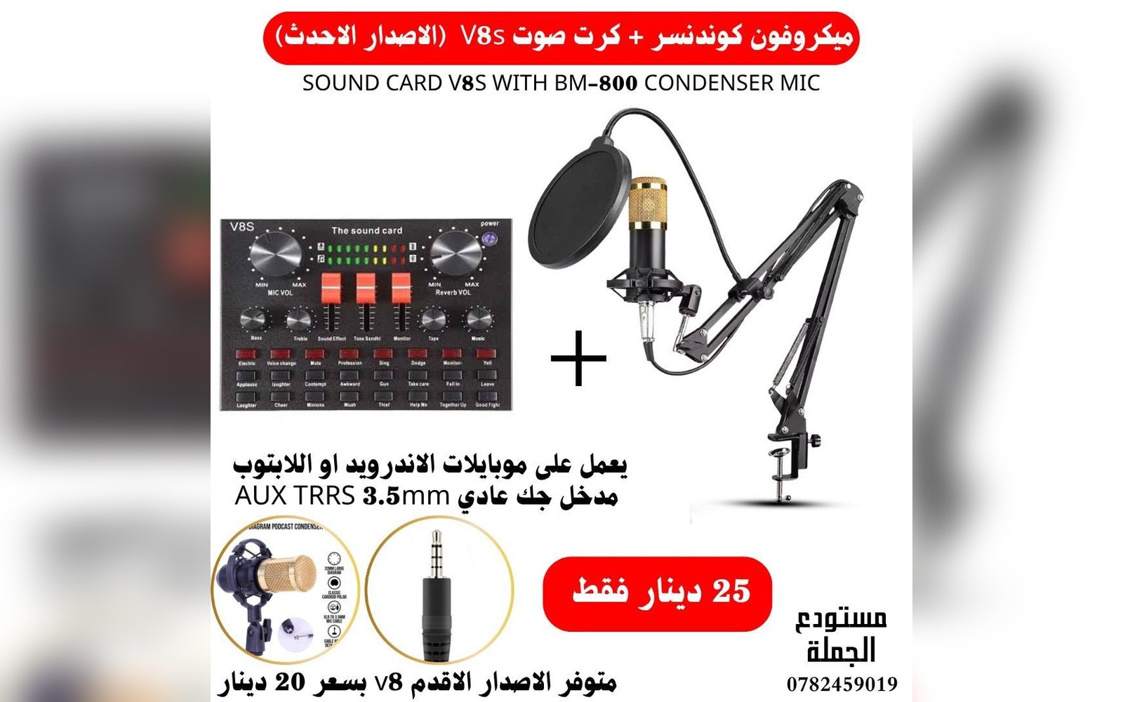 مايك احترافي BM800+V8S