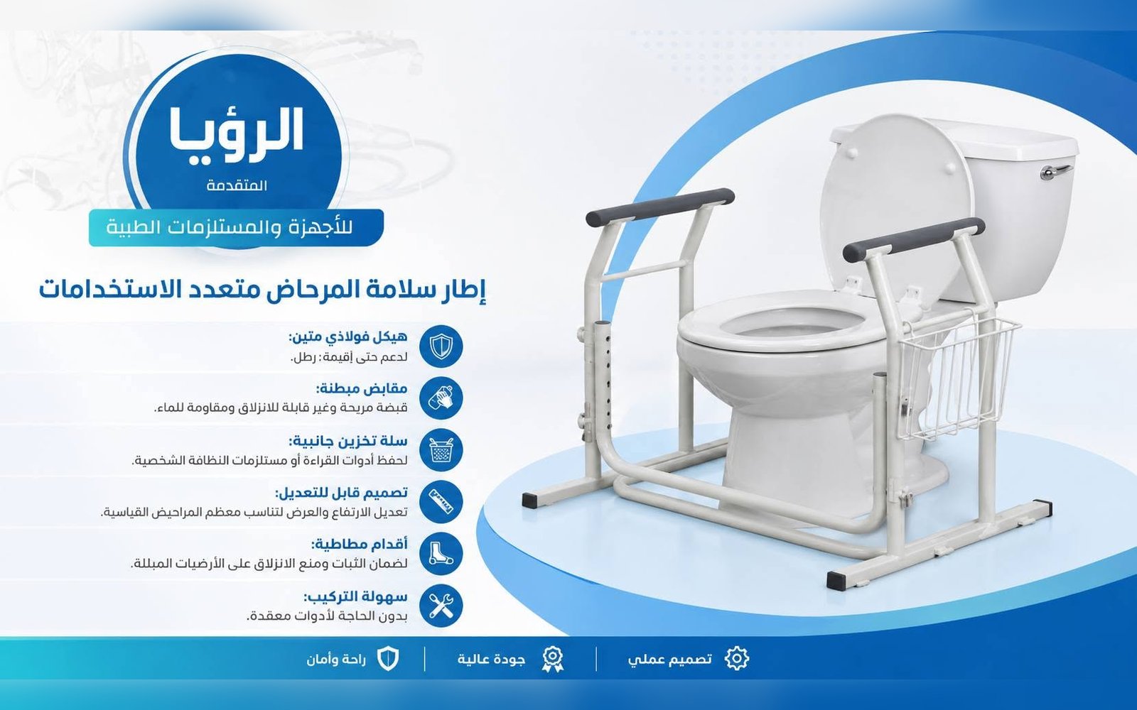 إطار سلامة المرحاض متعدد الإستخدامات