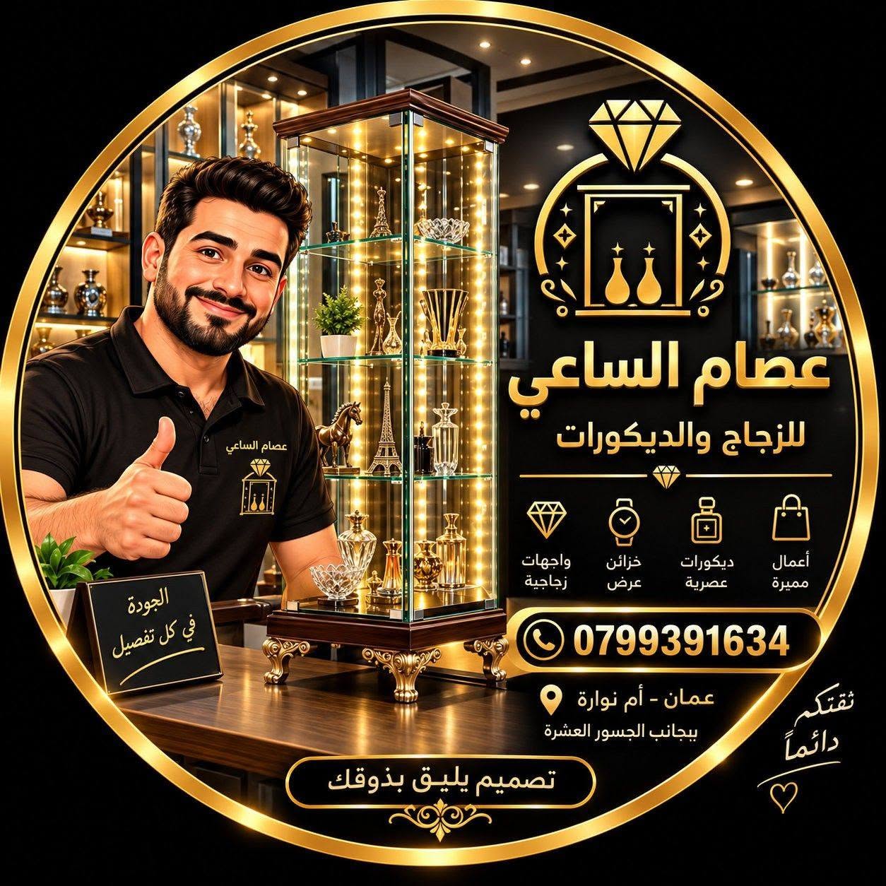 عصام الساعي للزجاج و الديكورات